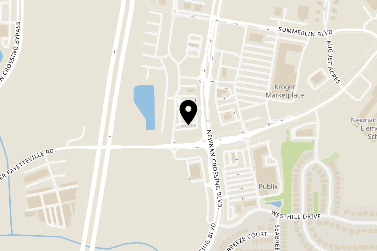 Map showing the location of Sazón Bello Taquería on 1700 Newnan Crossing Boulevard in Newnan